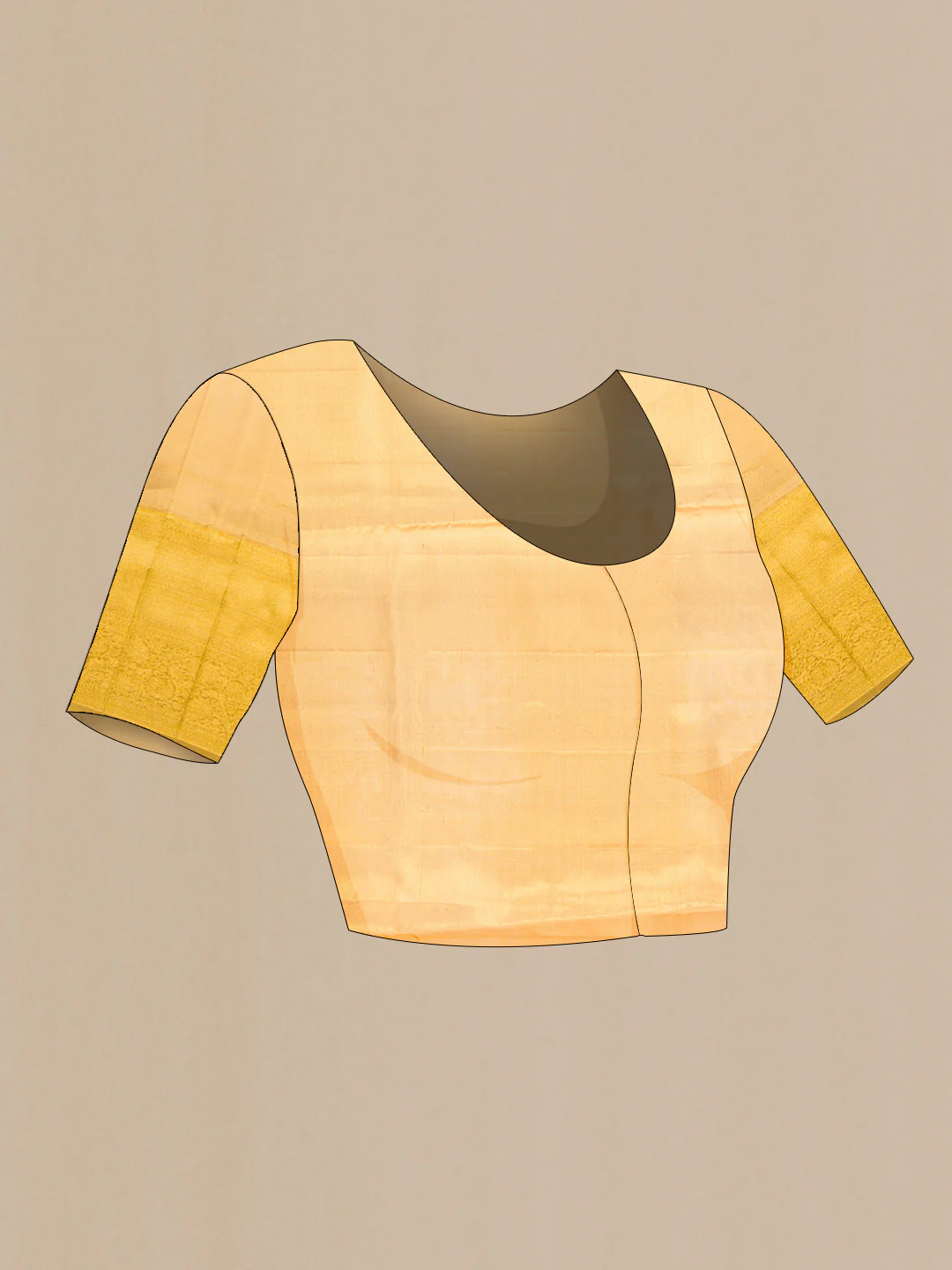 Gold Dual Tone Kanchipuram Tissue Silk Saree - Image 5