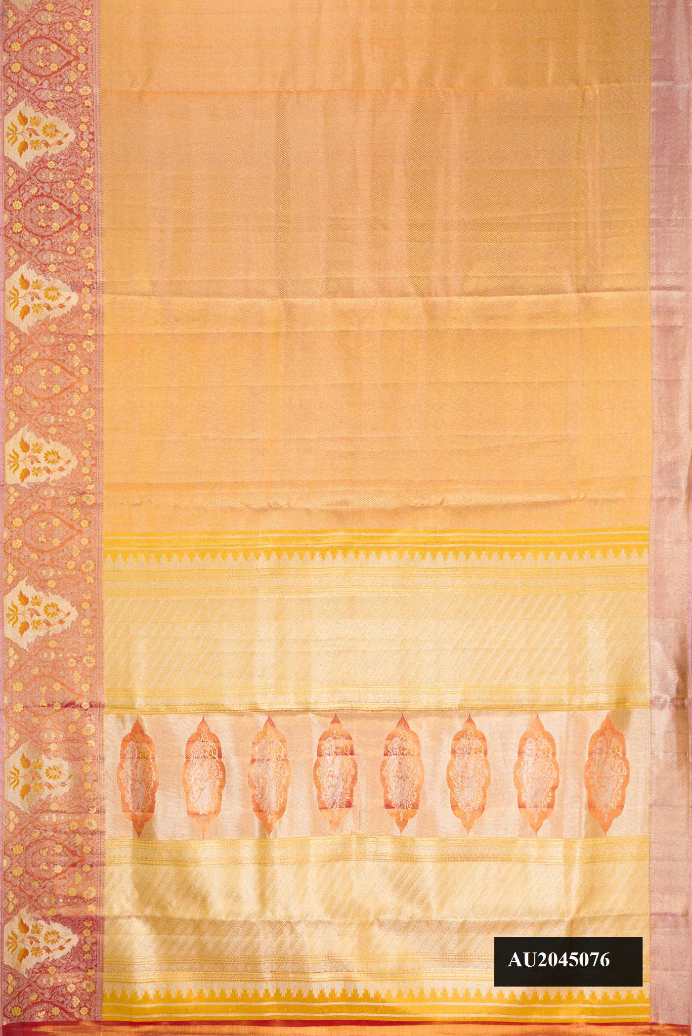 Gold Dual Tone Kanchipuram Tissue Silk Saree