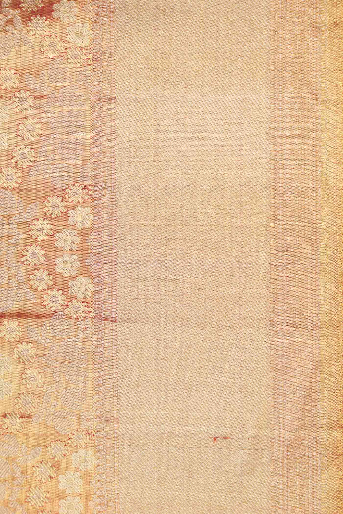 Gold Dual Tone Kanjivaram Tissue Silk Saree - Image 3