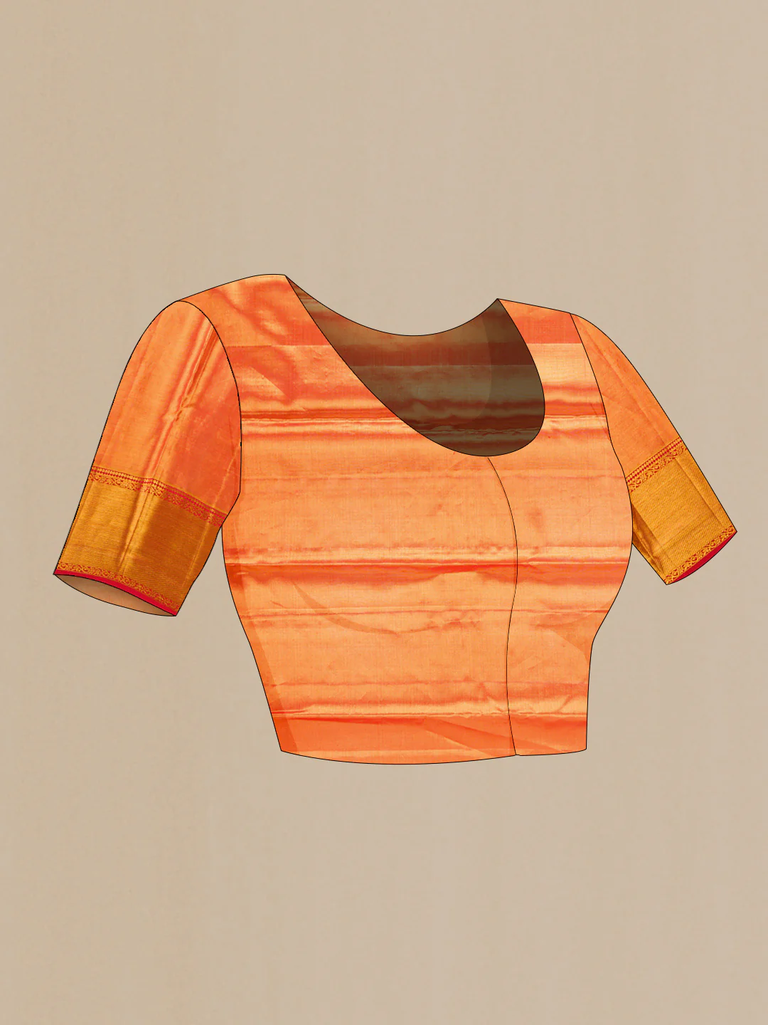 Gold Dual Tone Kanjivaram Tissue Silk Saree - Image 5