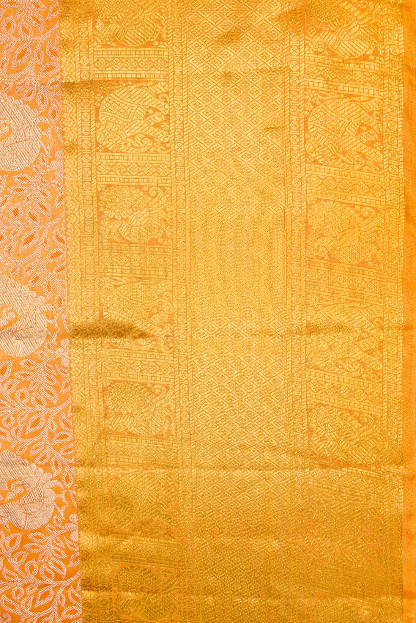 Gold Dual Tone Kanjivaram Tissue Silk Saree - Image 3