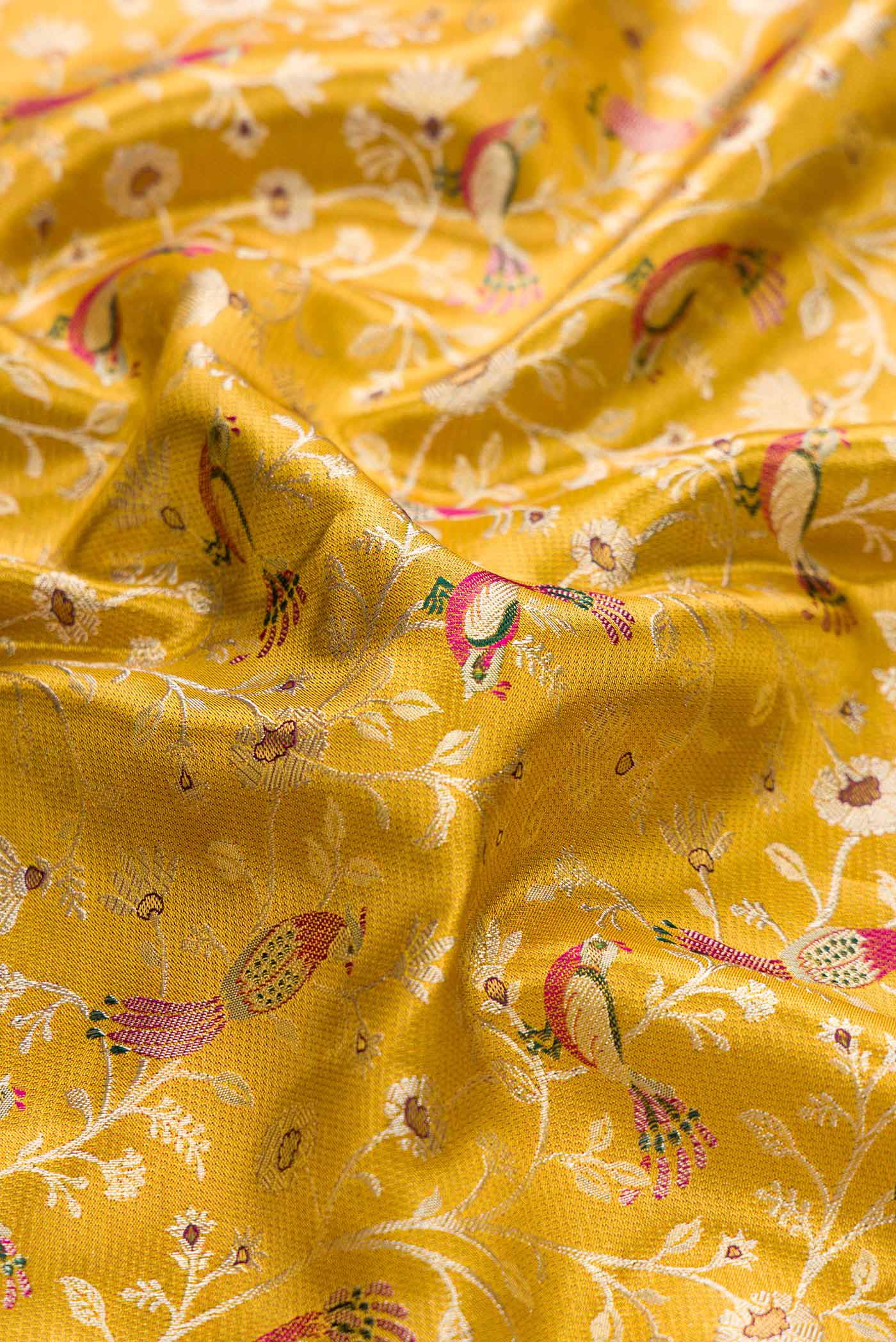 Gold Dual Tone Kanchipuram Tissue Silk Saree - Image 2