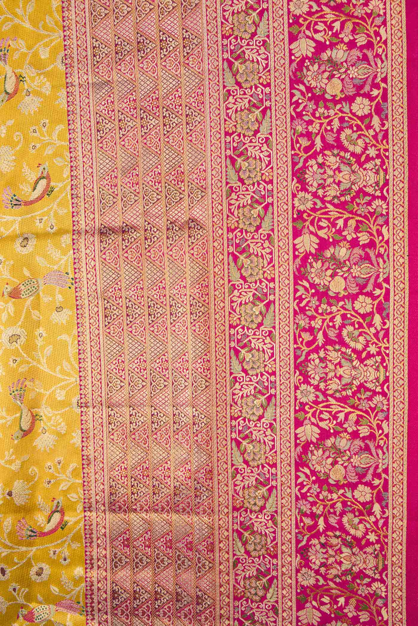 Gold Dual Tone Kanchipuram Tissue Silk Saree - Image 3