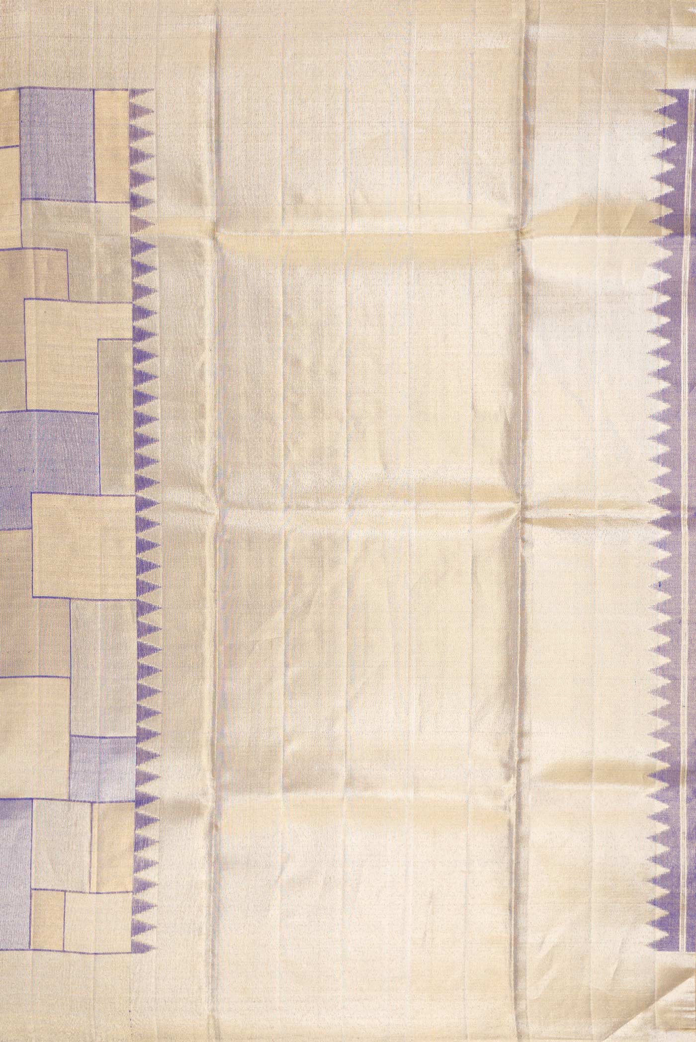 Gold Dual Tone Kanchipuram Tissue Silk Saree - Image 7