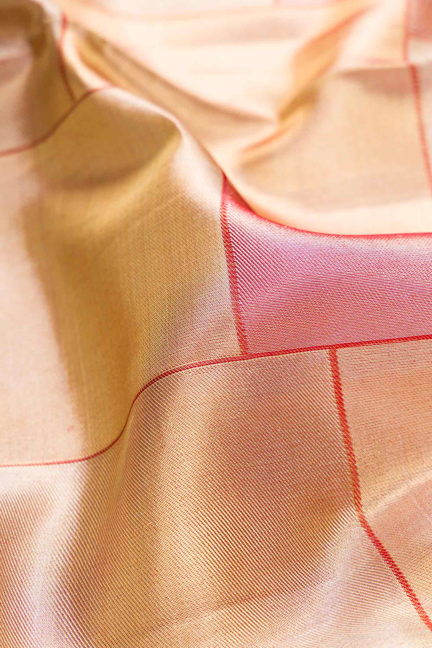 Gold Dual Tone Kanchipuram Tissue Silk Saree - Image 2