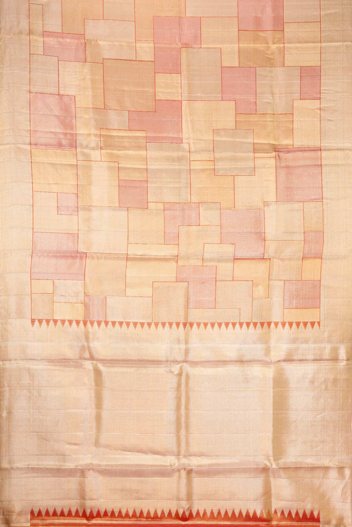 Gold Dual Tone Kanchipuram Tissue Silk Saree - Image 6