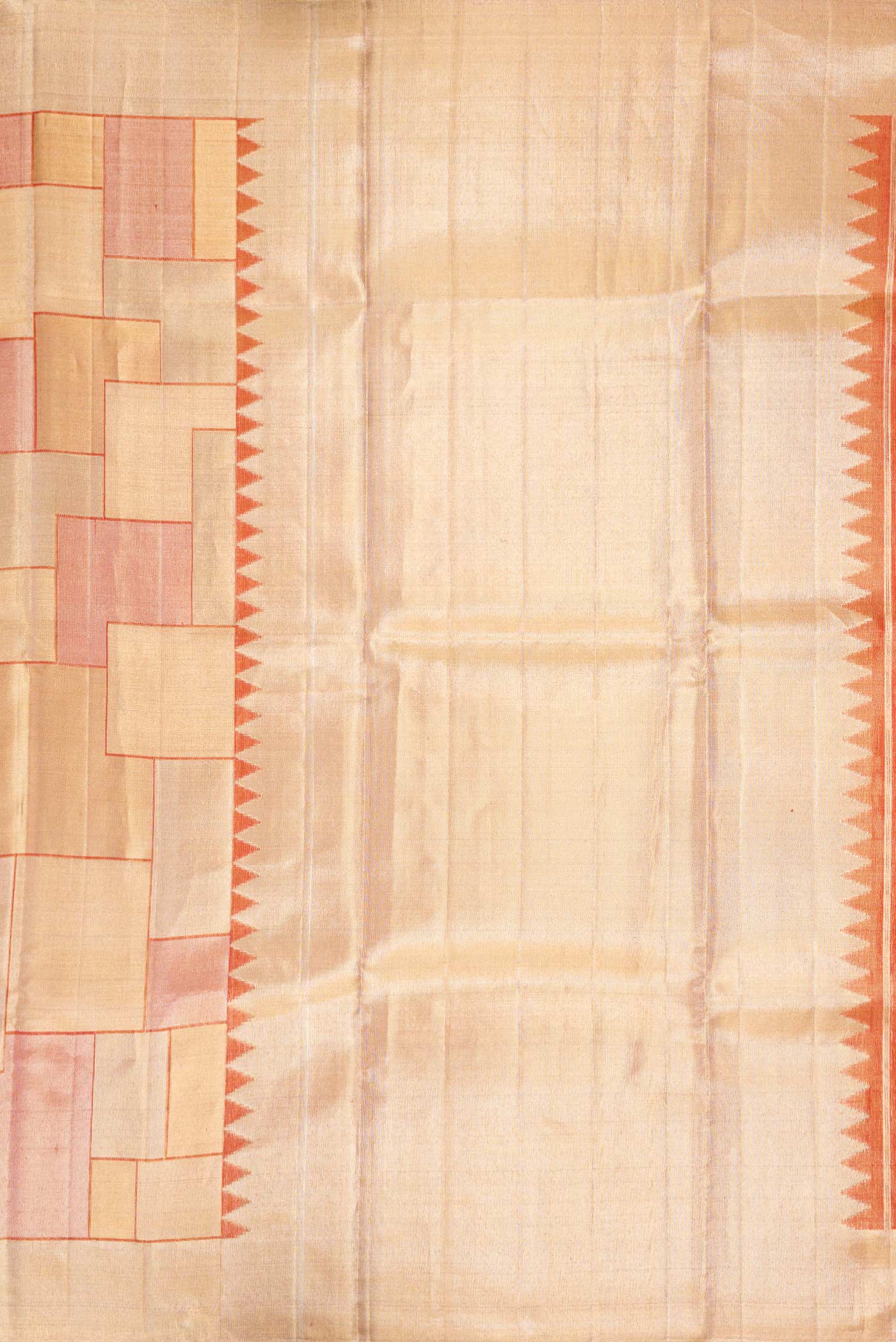 Gold Dual Tone Kanchipuram Tissue Silk Saree - Image 7