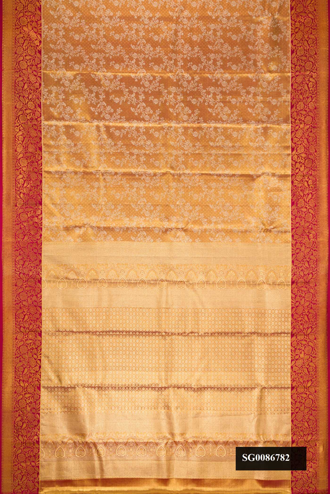Gold Dual Tone Kanchipuram Tissue Silk Saree