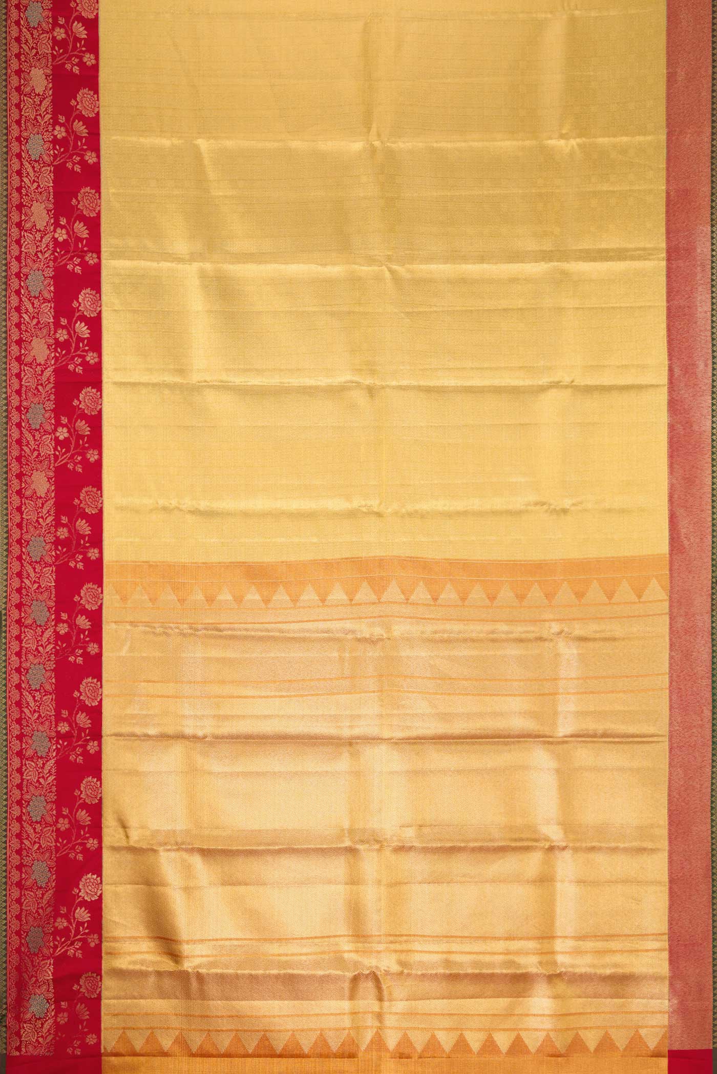 Gold Dual Tone Kanjivaram Tissue Silk Saree - Image 6