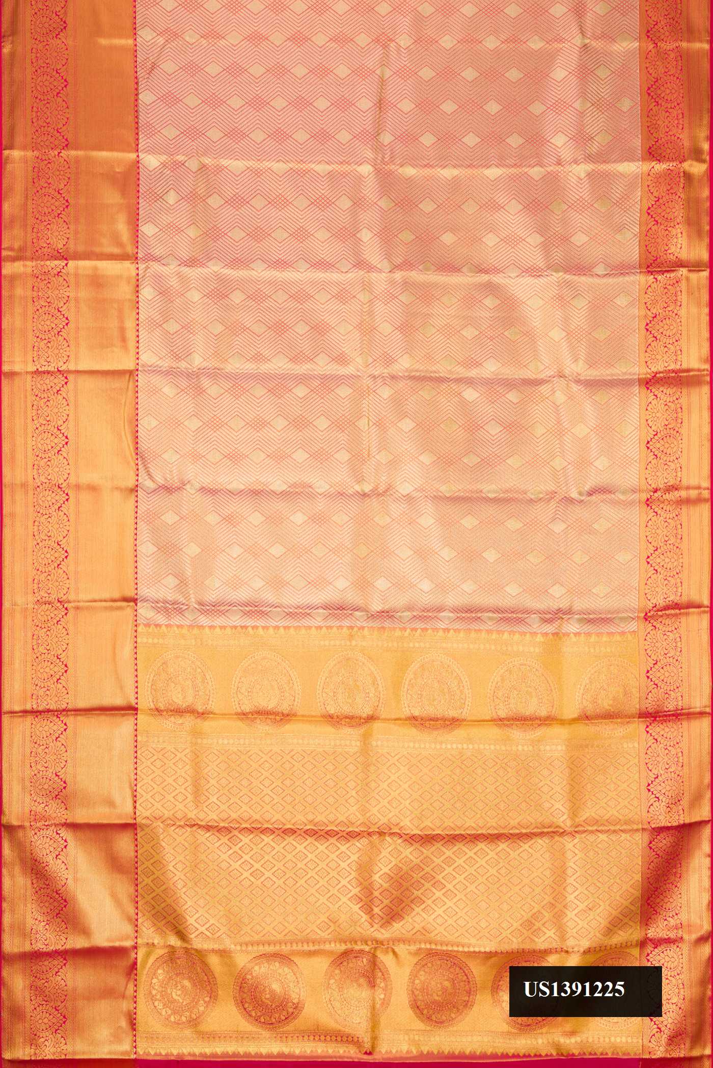 Gold Dual Tone Kanchipuram Tissue Silk Saree