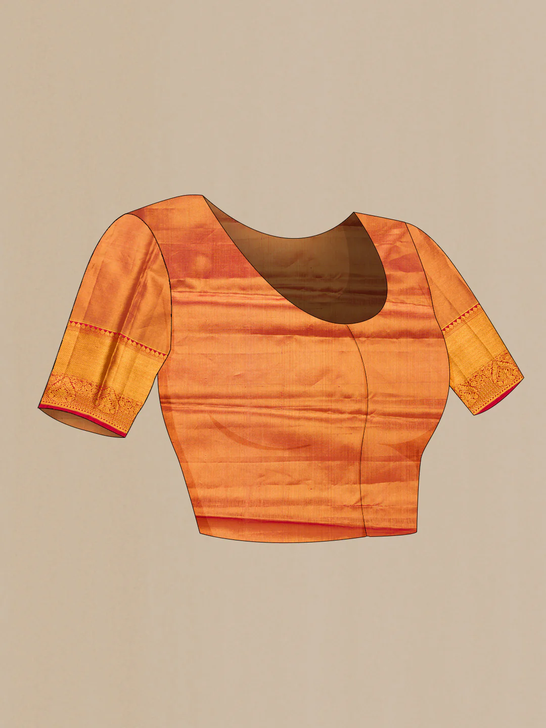 Gold Kanchipuram Tissue Silk Saree - Image 5
