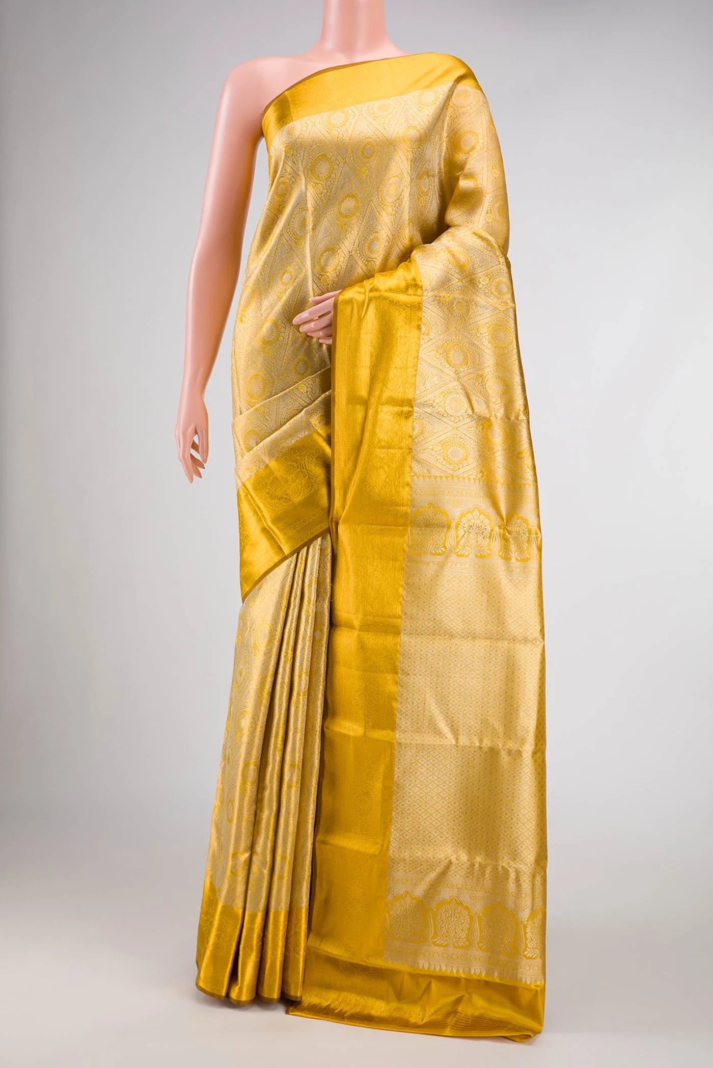 Gold Kanchipuram Tissue Silk Saree