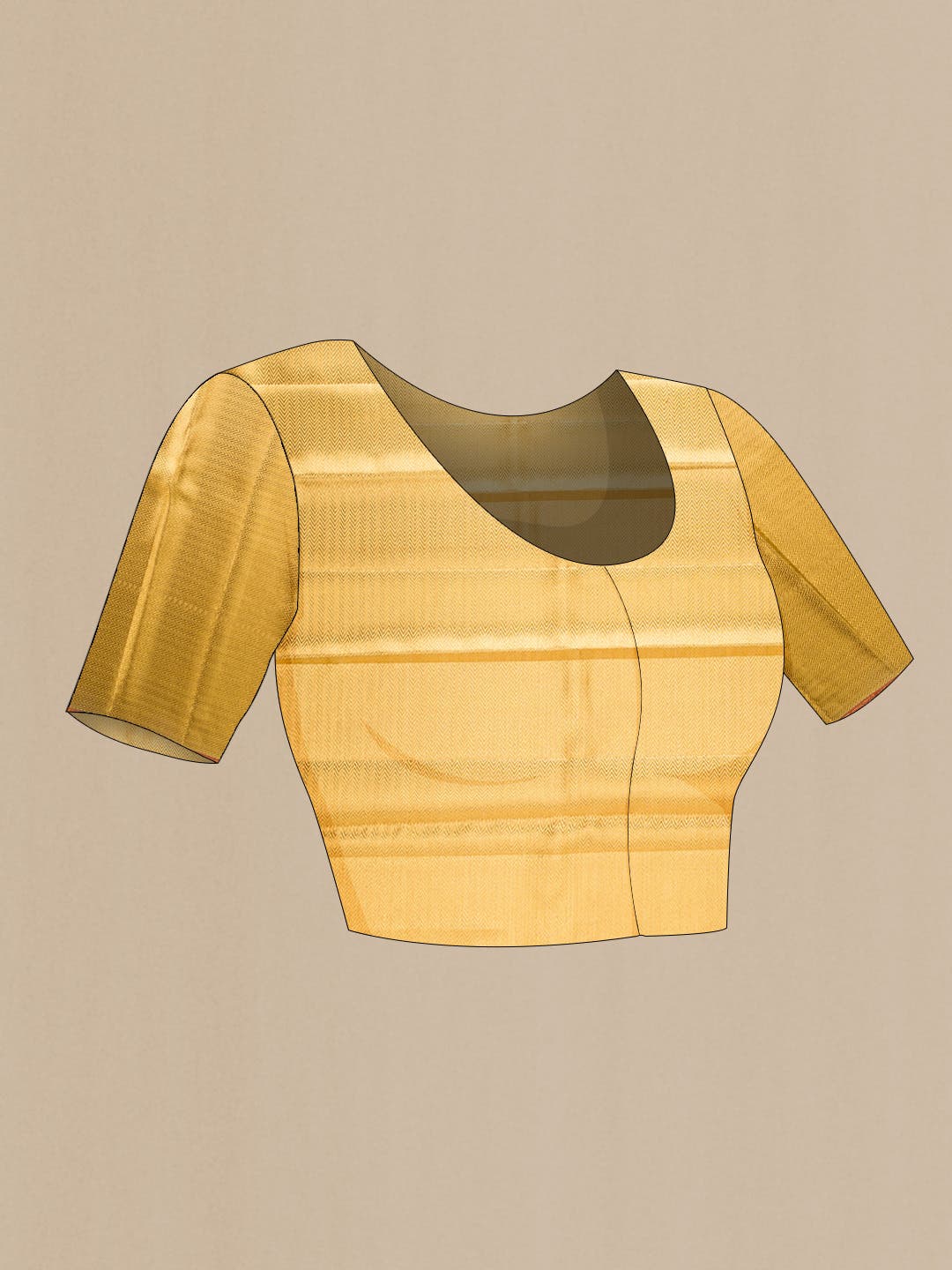 Pure Silk Pure Zari Gold Dual Tone Kanjivaram Tissue Saree - Image 7