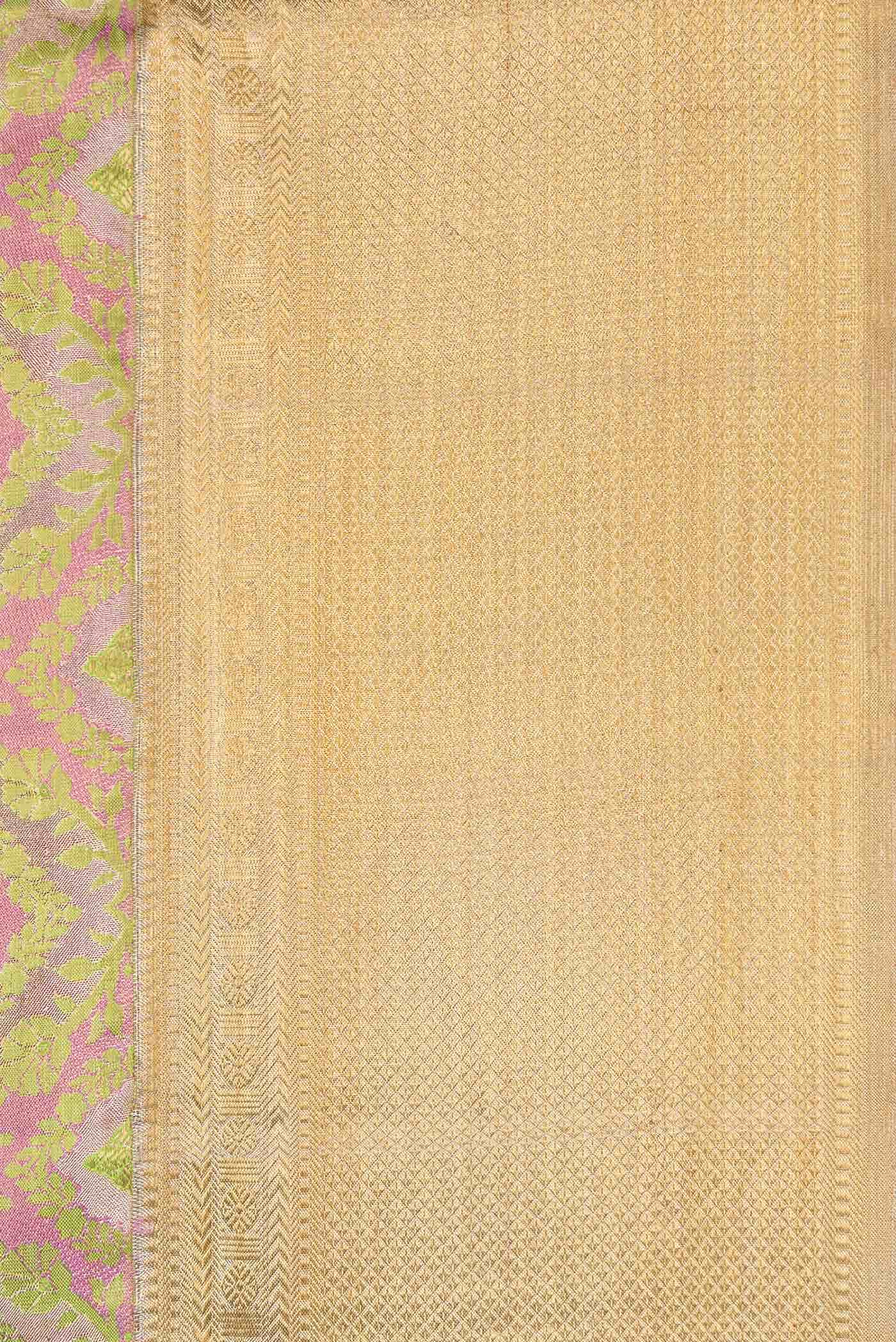 Gold Dual Tone Kanjivaram Tissue Silk Saree - Image 6