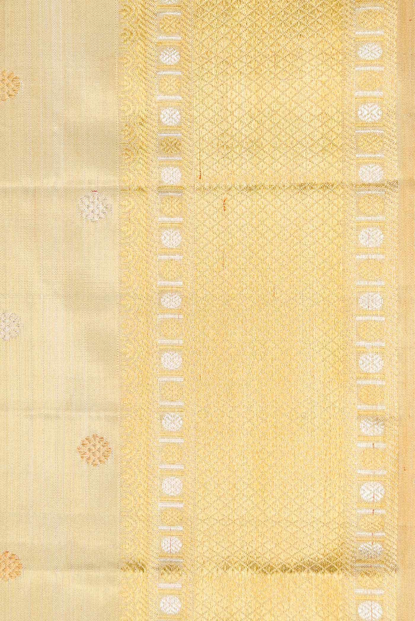 Gold Dual Tone Kanjivaram Tissue Silk Saree - Image 6