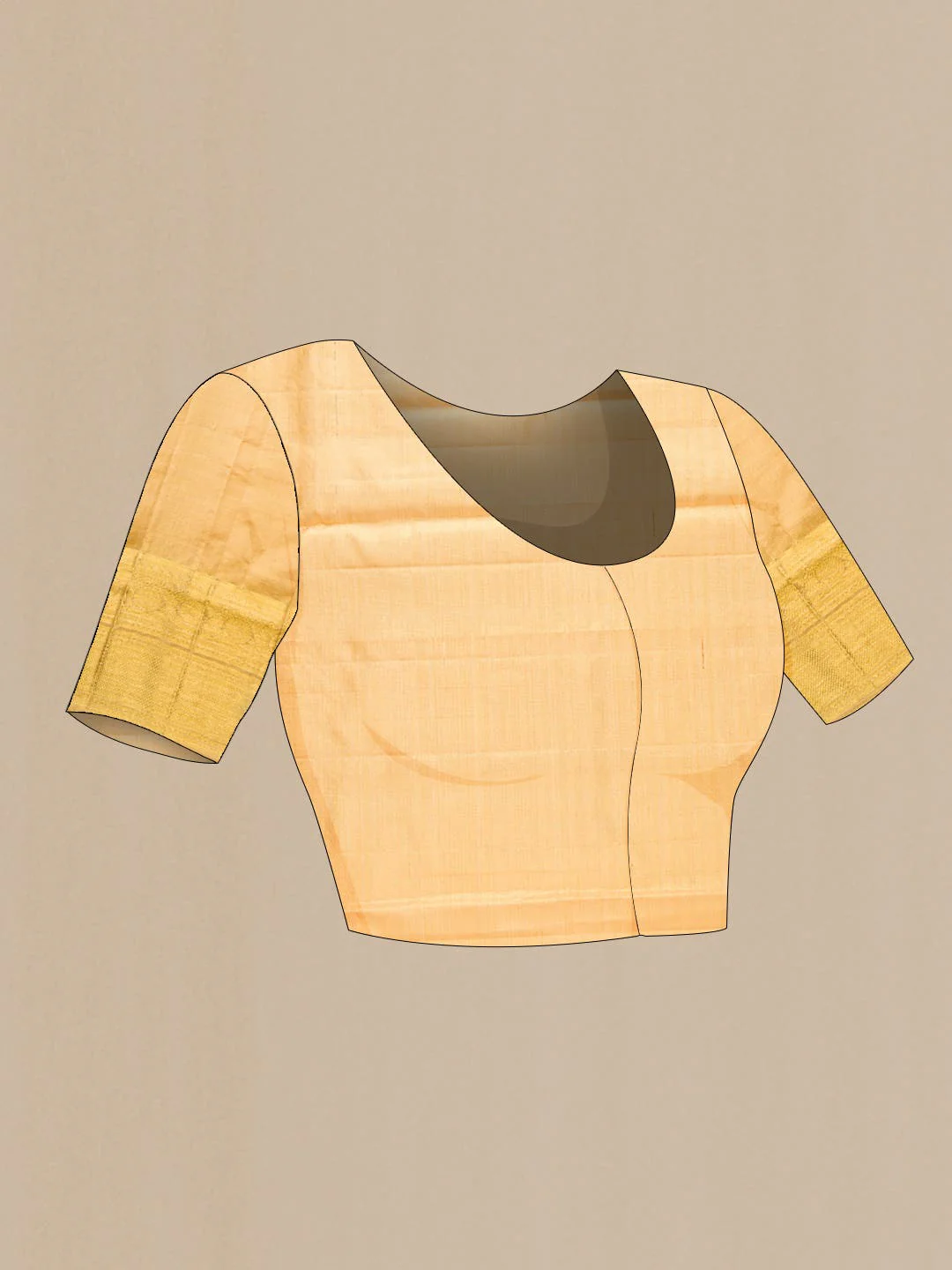 Gold Dual Tone Kanjivaram Tissue Silk Saree - Image 7