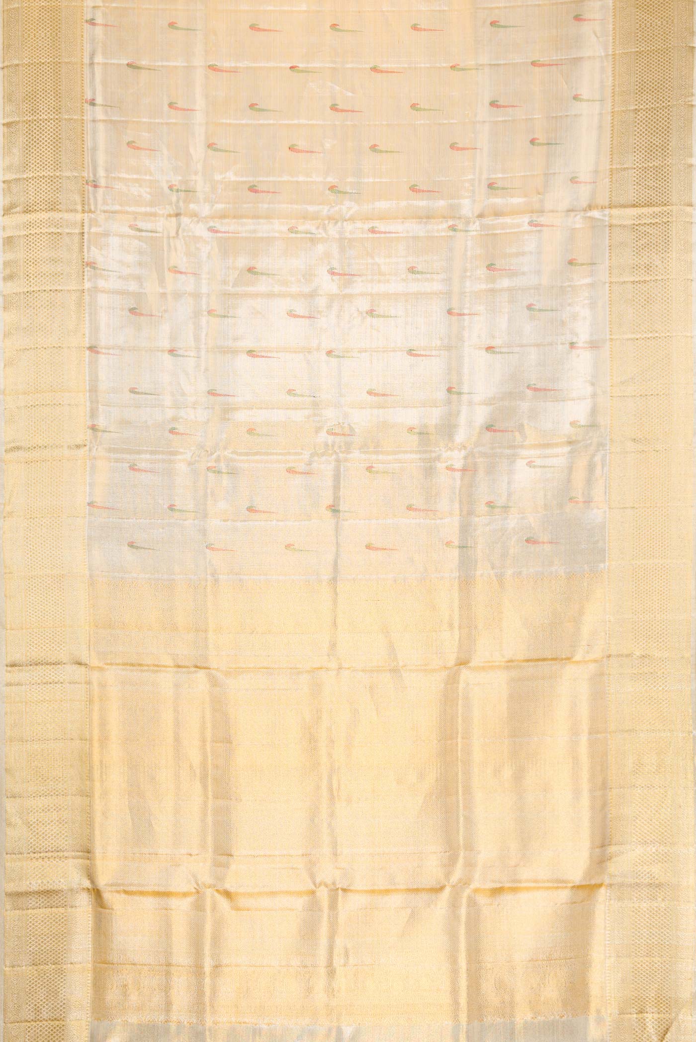 Gold Dual Tone Kanjivaram Tissue Silk Saree - Image 6