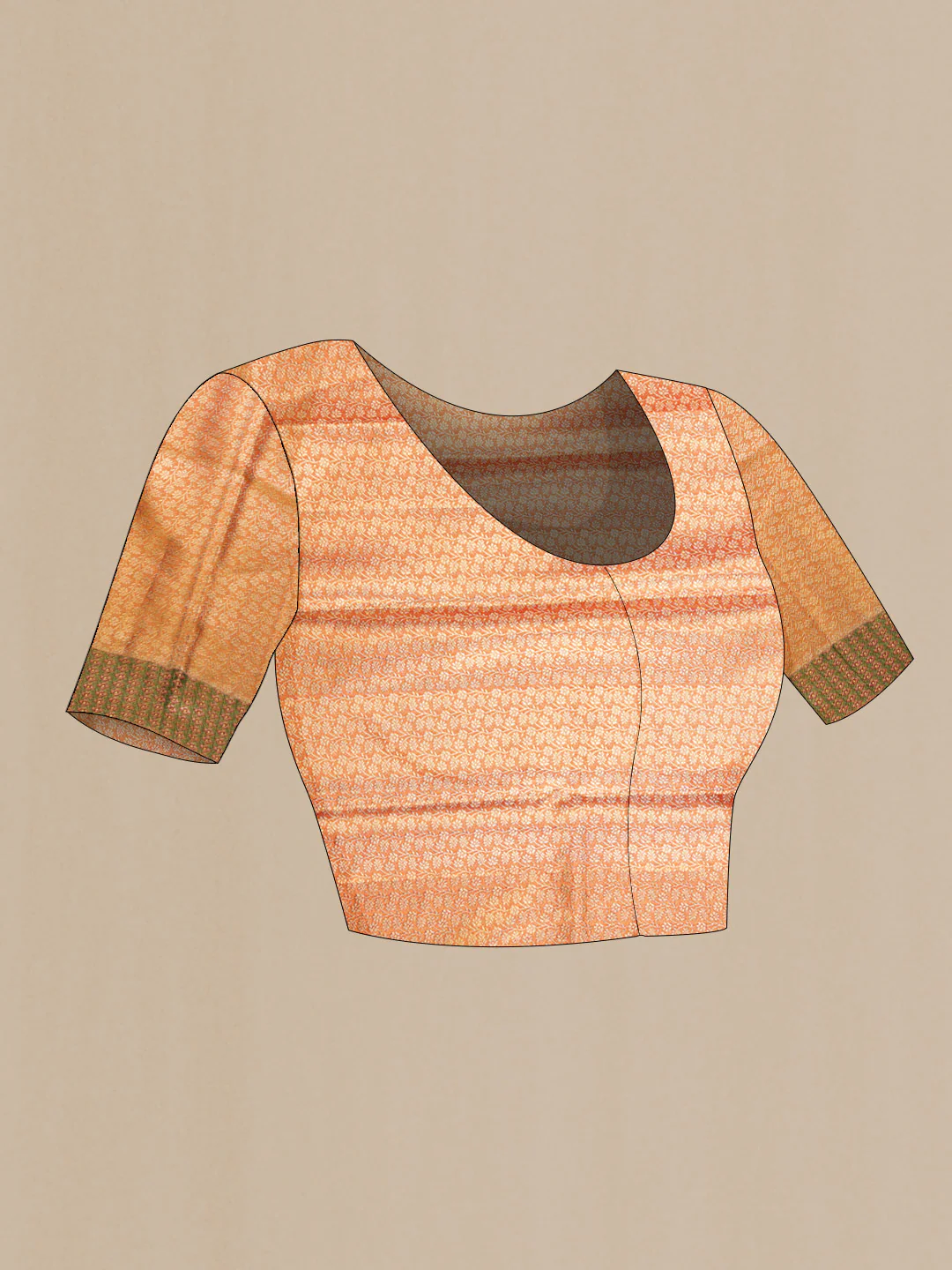 Gold with Rose Pink Color Kanjivaram Tissue Silk Saree - Image 5
