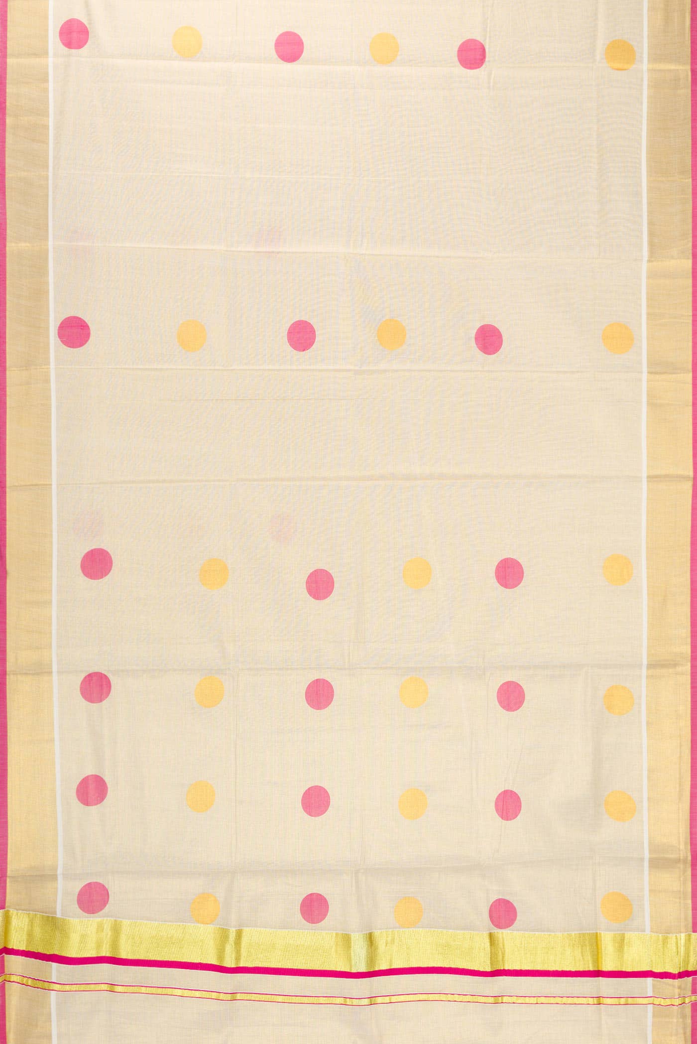 Gold Dual Tone Kerala Cotton Saree - Image 2