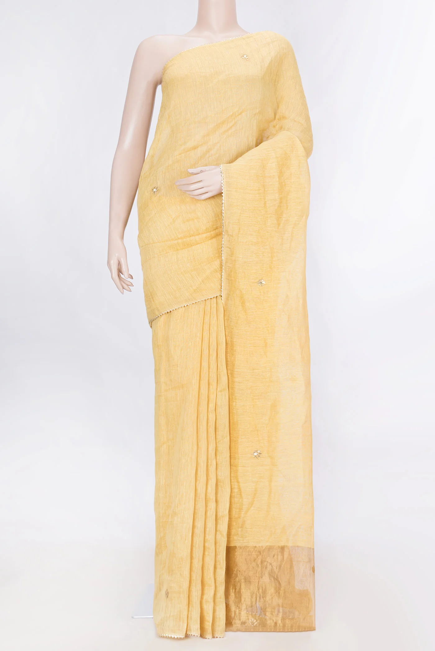 Gold Dual Tone Linen Saree