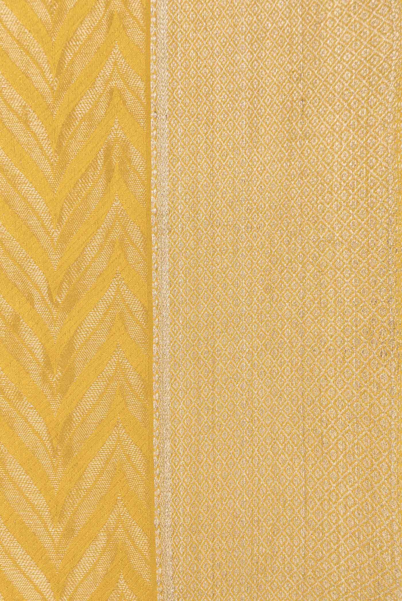 Yellow Mysore Crepe Saree - Image 3