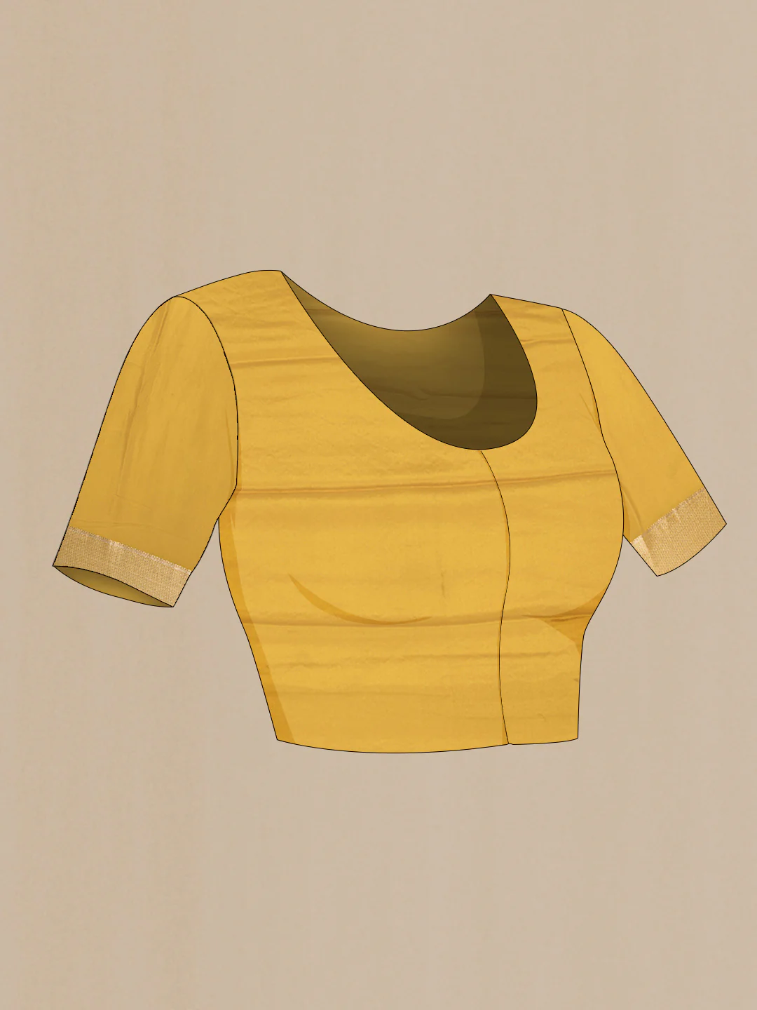 Yellow Mysore Crepe Saree - Image 4