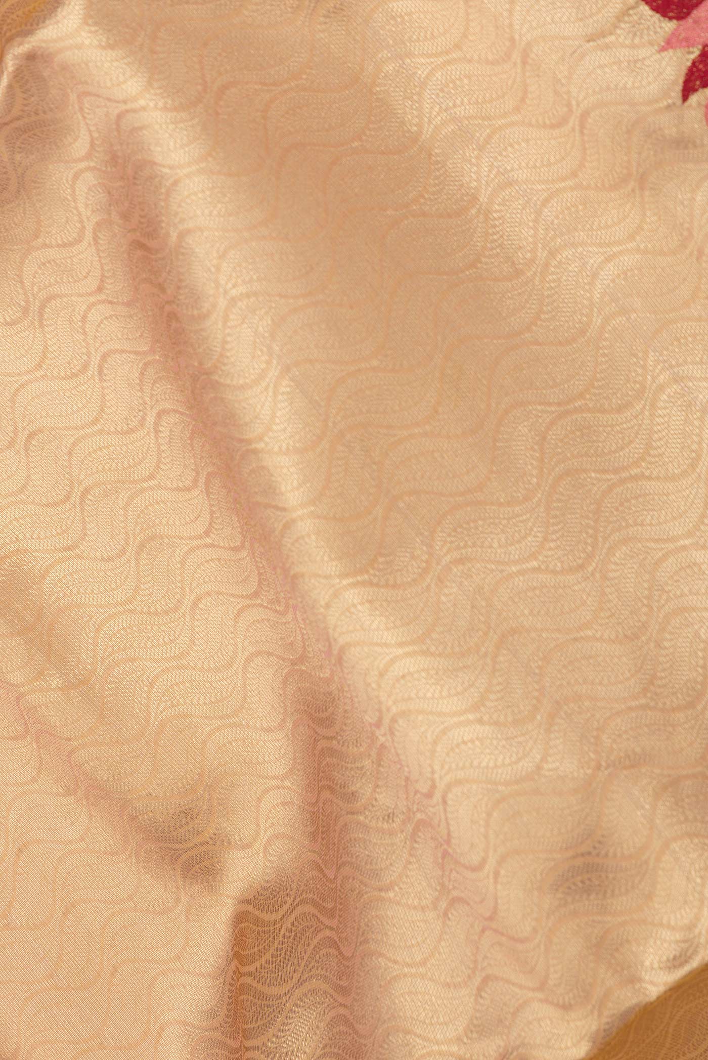 Gold Dual Tone Organza Silk Saree - Image 2