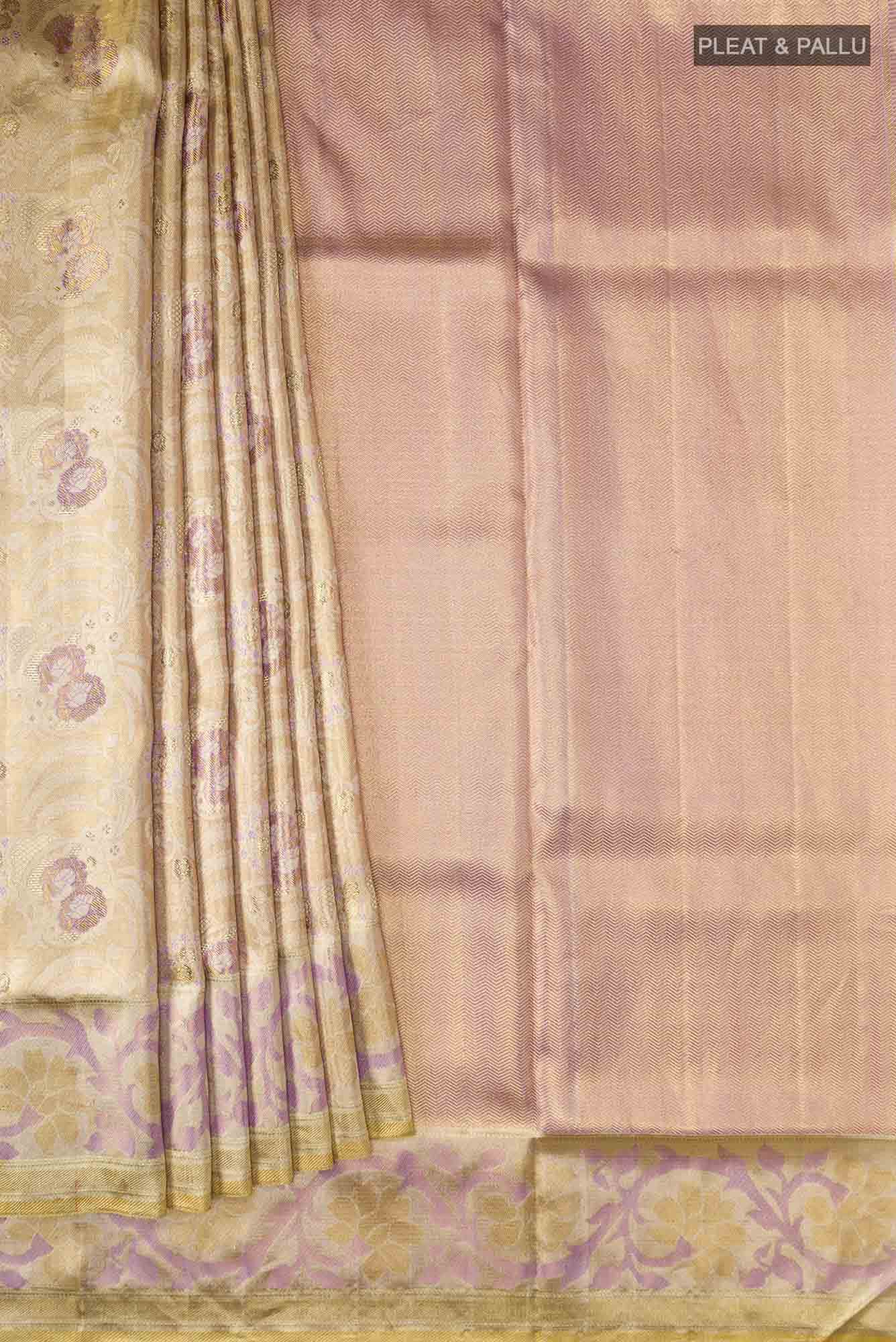 Gold Kanjivaram Tissue Silk Saree - Image 2