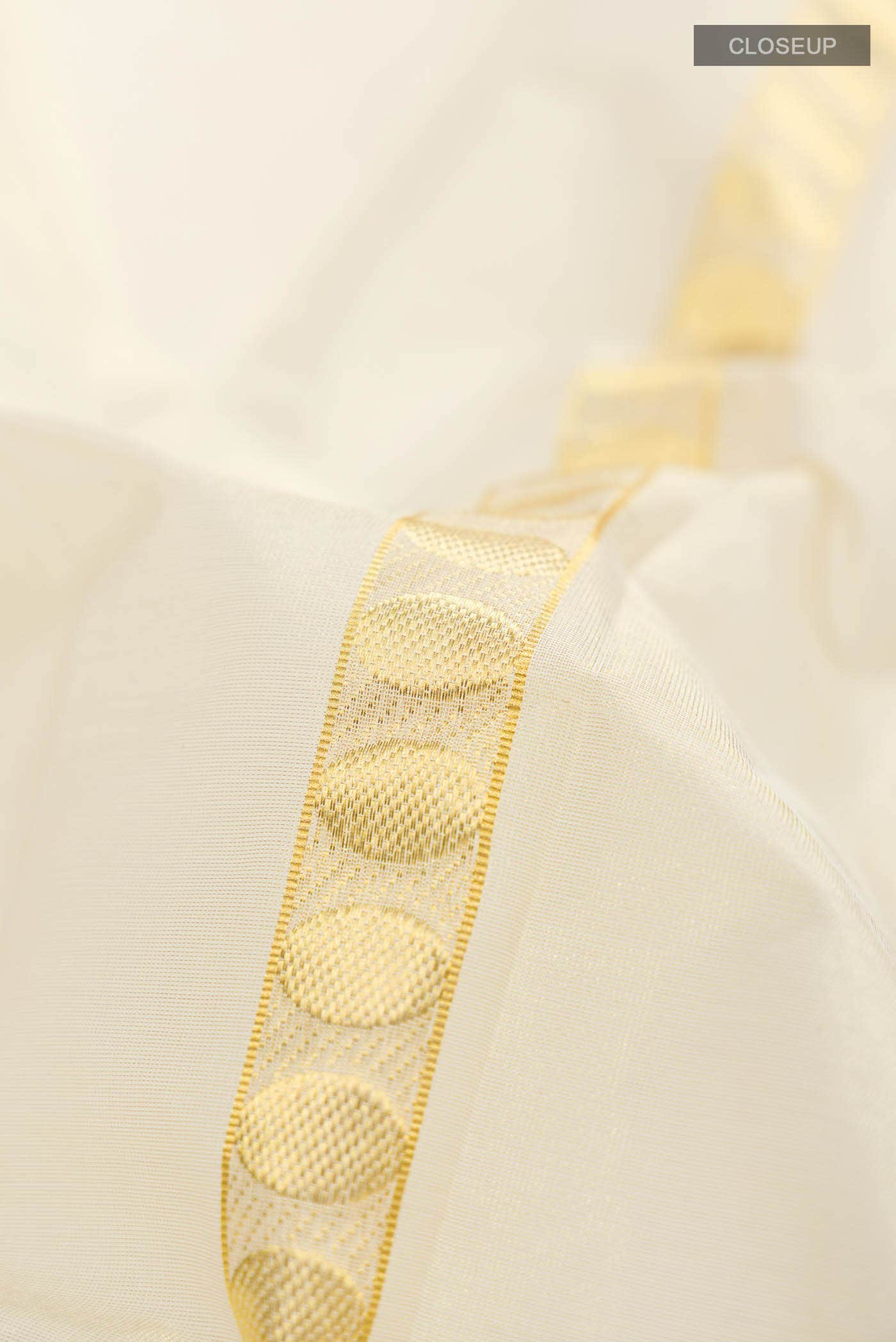 Gold Kerala Cotton - Kasava Saree - Image 2