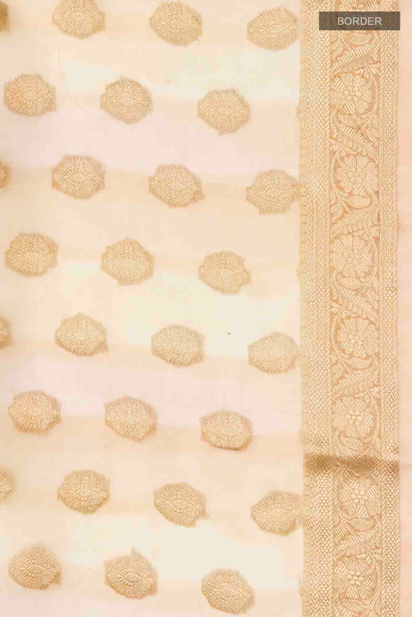 Gold Organza Silk Saree - Image 3