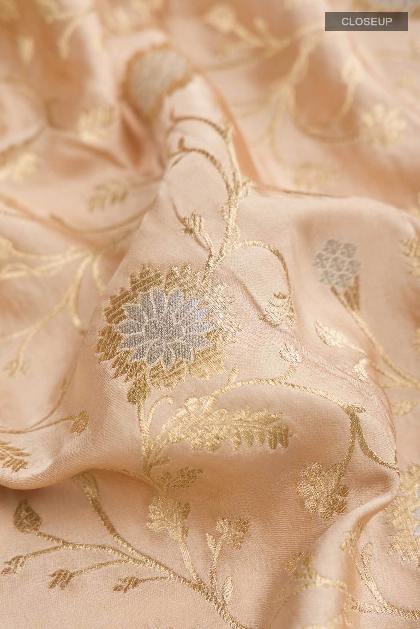 Gold Satin Silk Saree - Image 2