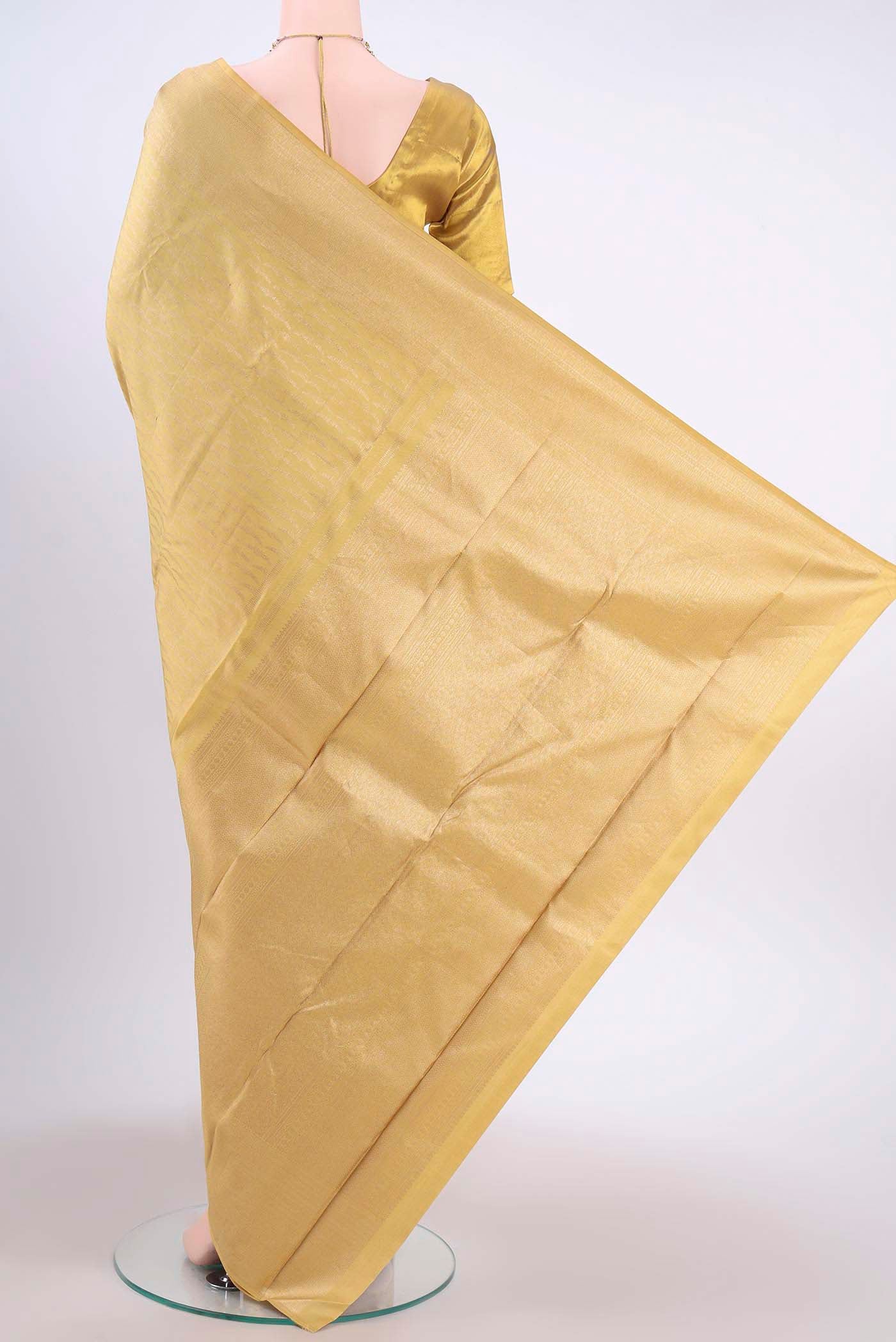Golden Dual Tone Kanchipuram Saree - Image 3