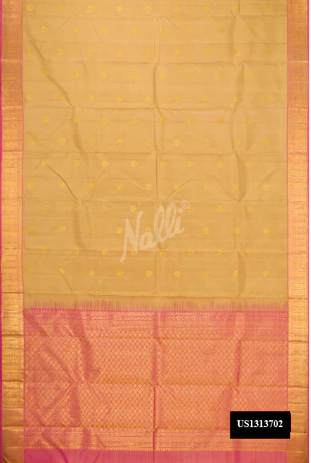 Golden Dual Tone Kanchipuram Silk Saree