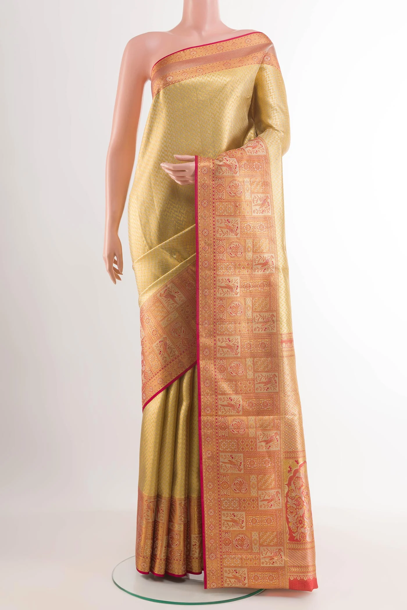 Golden Kanchipuram Tissue Silk Saree