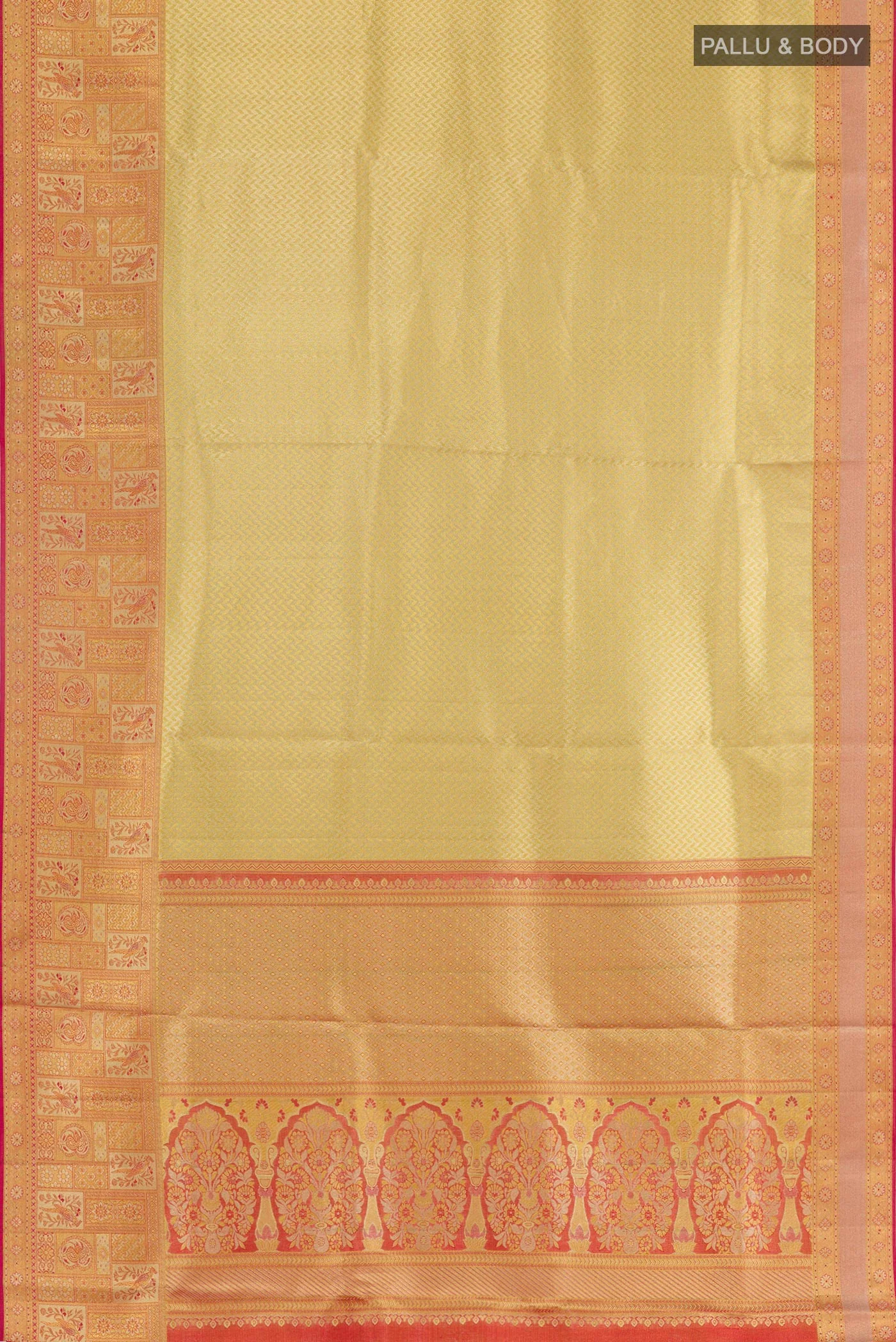 Golden Kanchipuram Tissue Silk Saree - Image 5