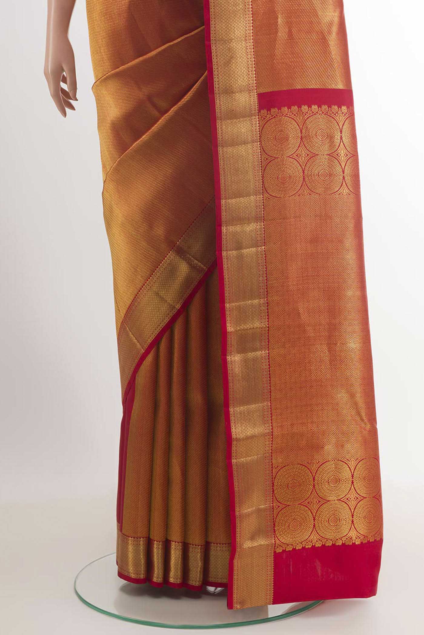 Red Kanchipuram Silk Saree - Image 3