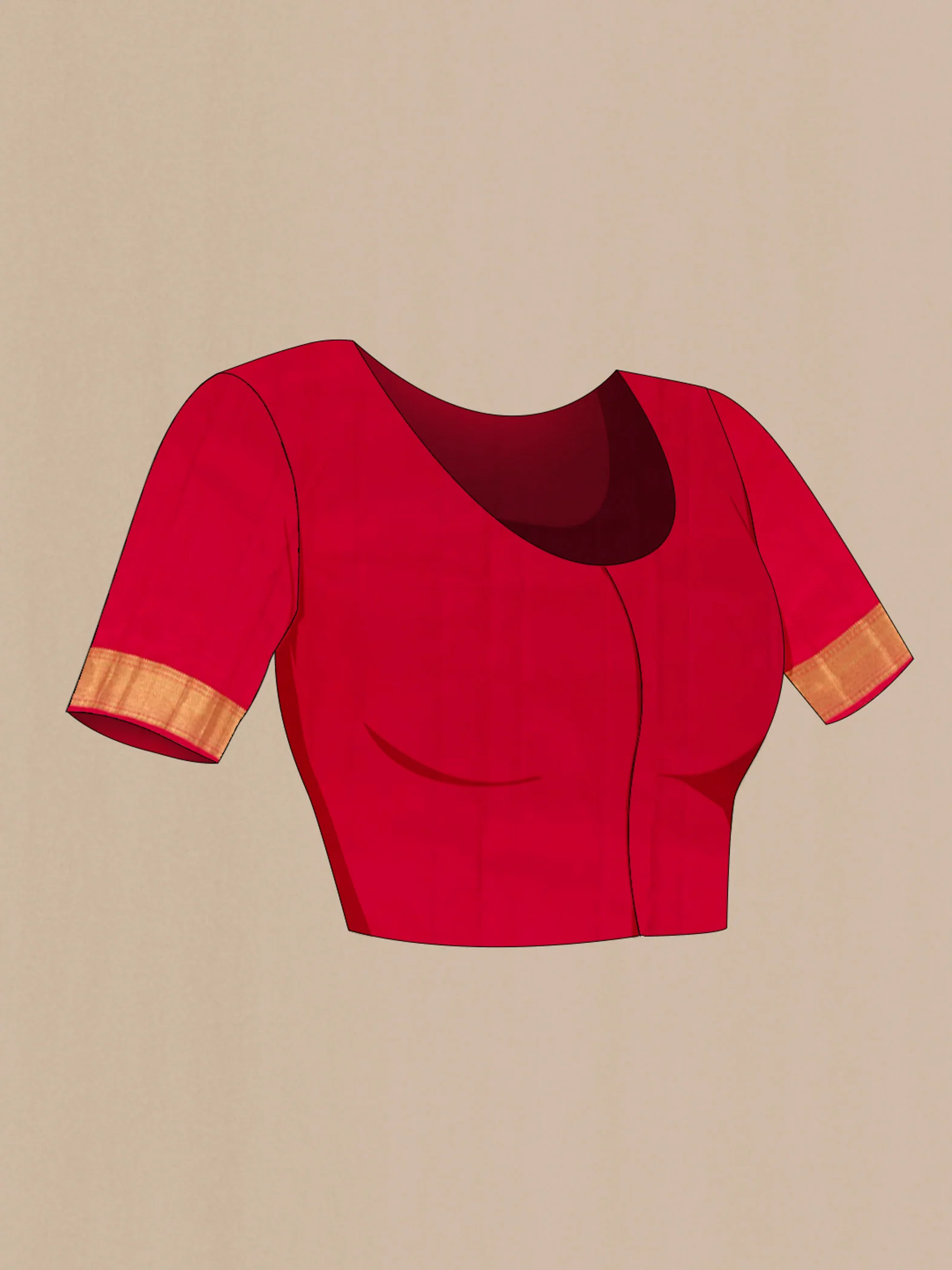 Red Kanchipuram Silk Saree - Image 4