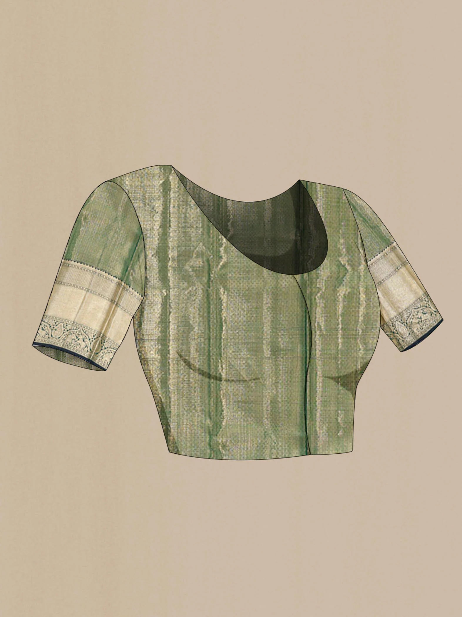 Bottle Green with Gold Color Kanchipuram Silk Saree - Image 4