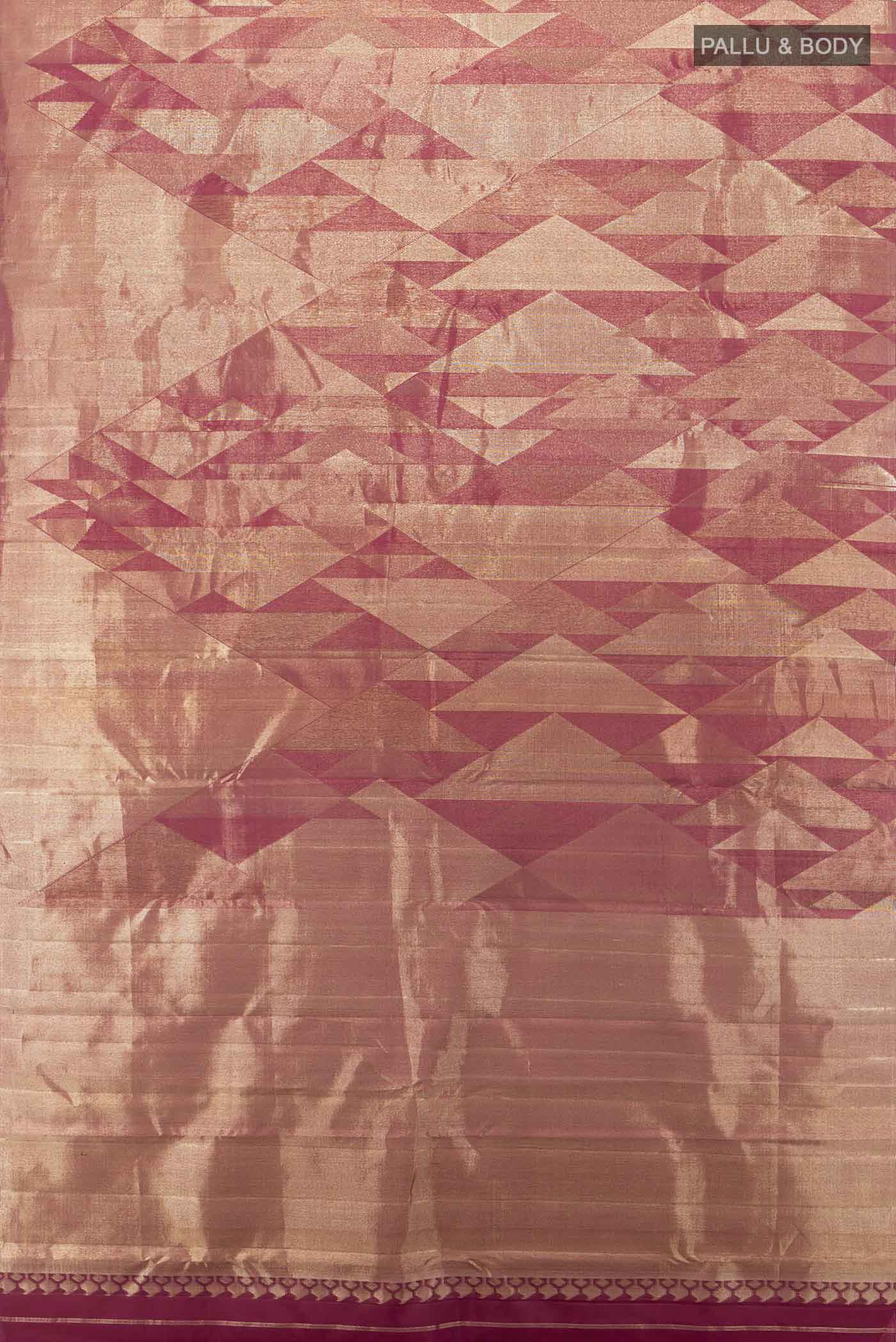 Maroon with Gold Color Kanjivaram Silk Saree - Image 5