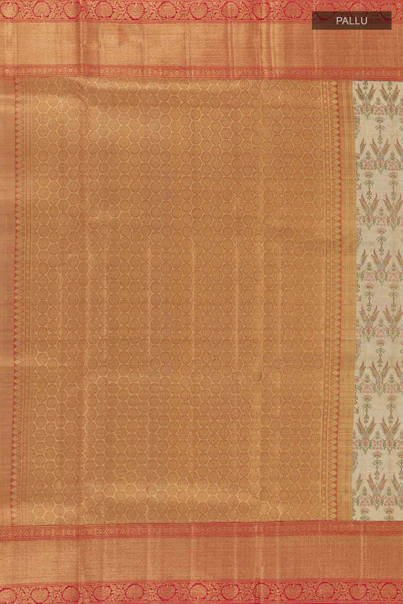 Golden Kanjivaram Tissue Silk Saree - Image 6