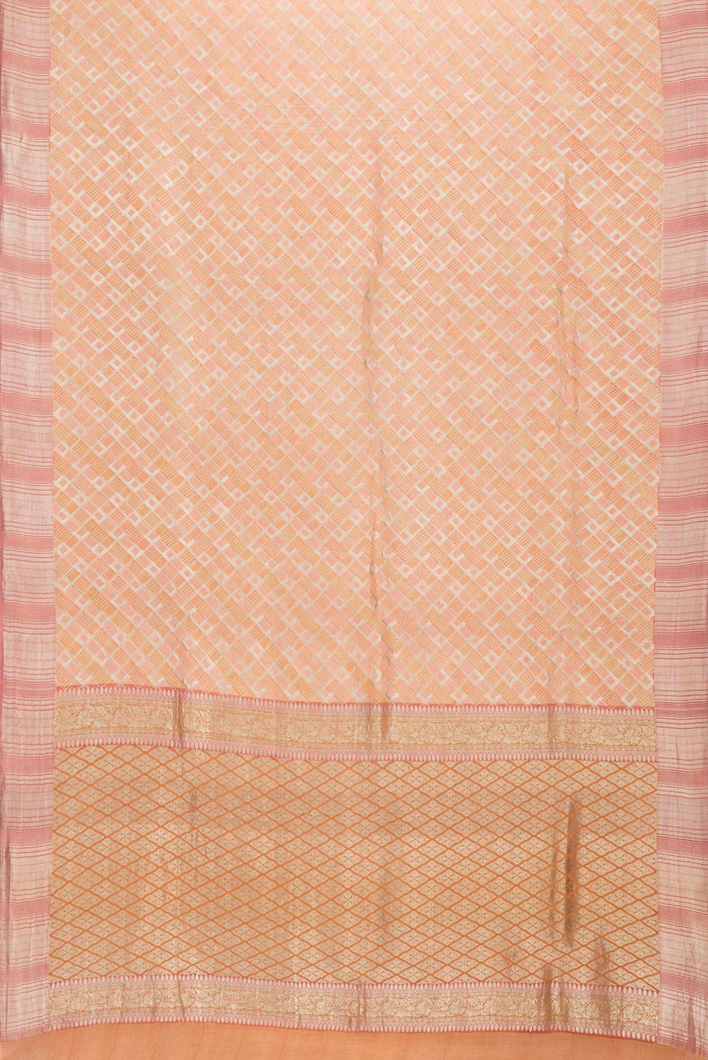 Golden Peach Banarasi Georgette Saree - Image 6