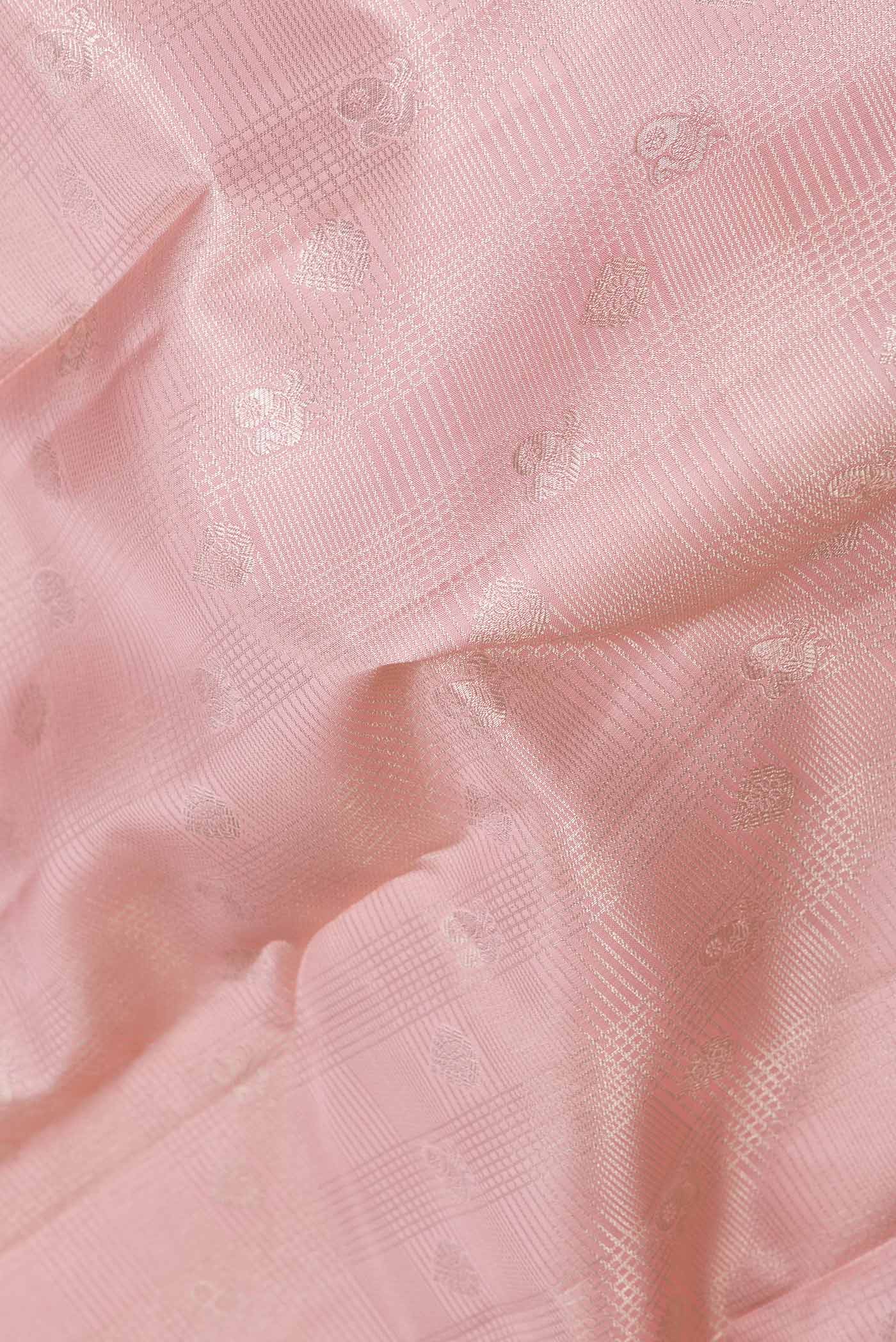 Golden Peach Dual Tone Kanjivaram Saree - Image 2