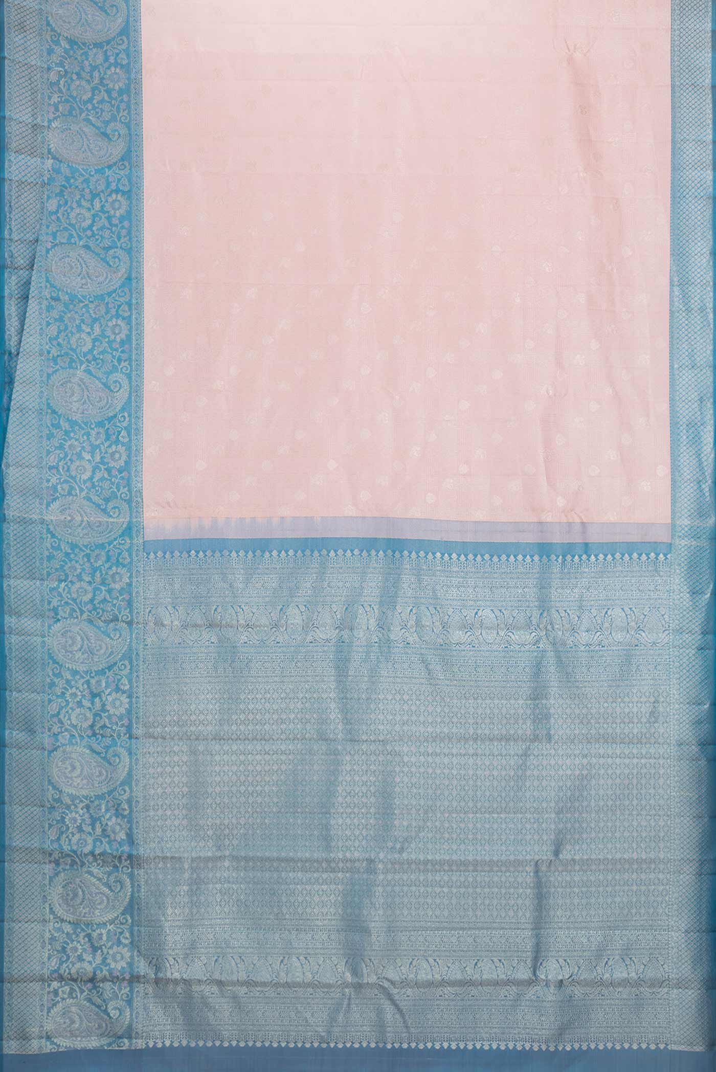 Golden Peach Dual Tone Kanjivaram Saree - Image 6