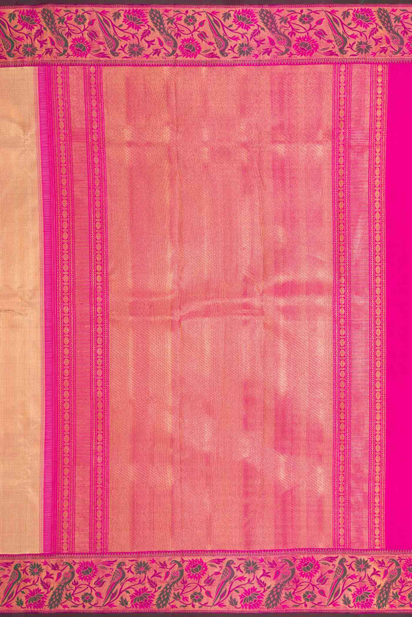Golden Peach Dual Tone Kanjivaram Silk Saree - Image 7