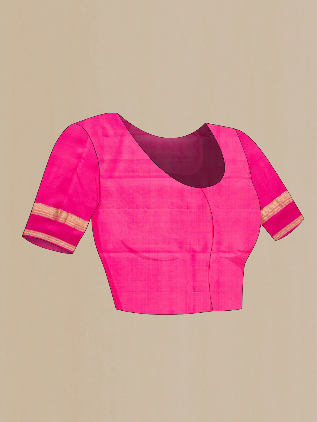 Coral Kanchipuram Silk Saree - Image 5