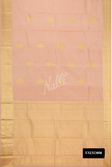 Golden Peach Dual Tone Kanchipuram Silk Saree