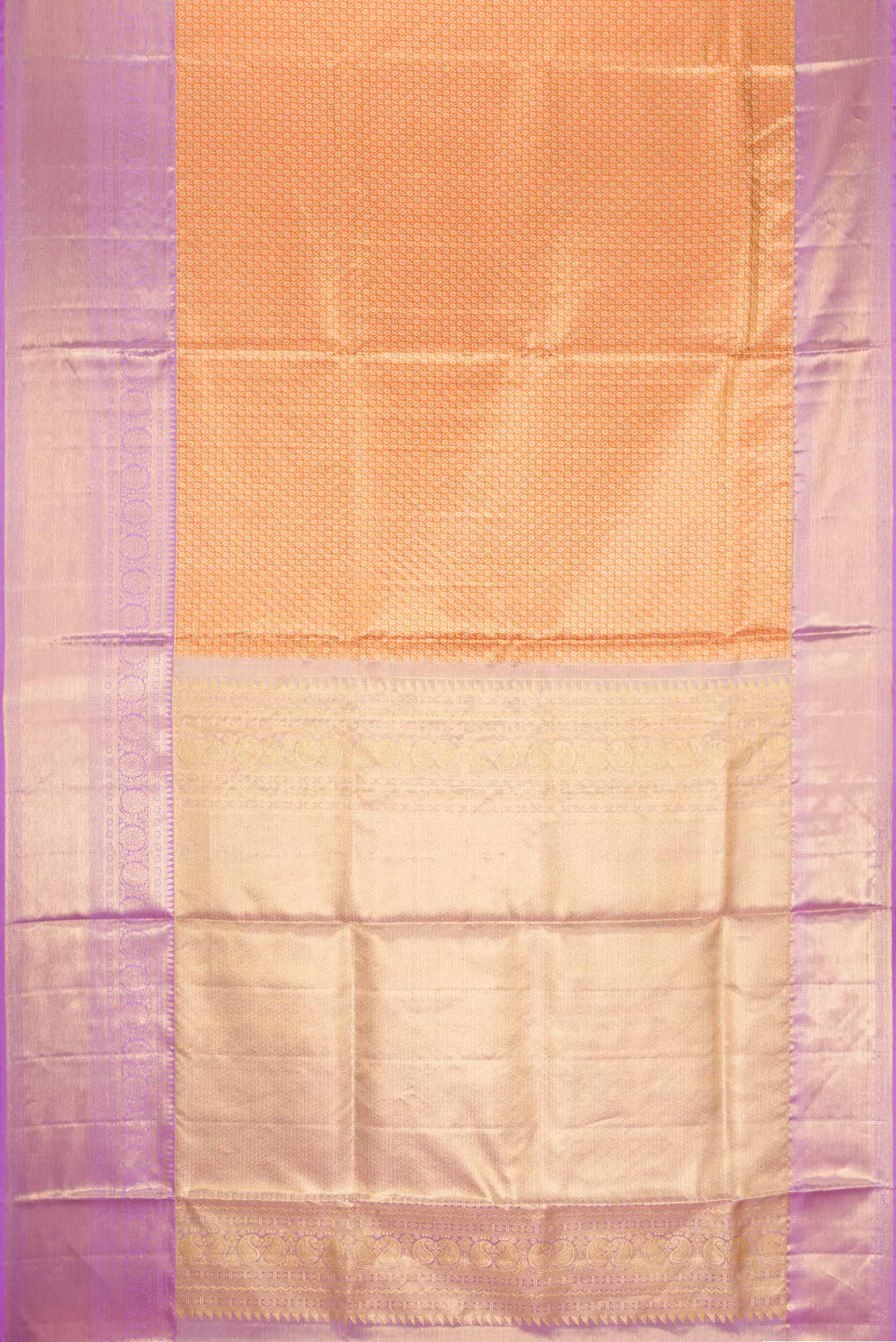 Orange Kanchipuram Tissue Silk Saree - Image 6
