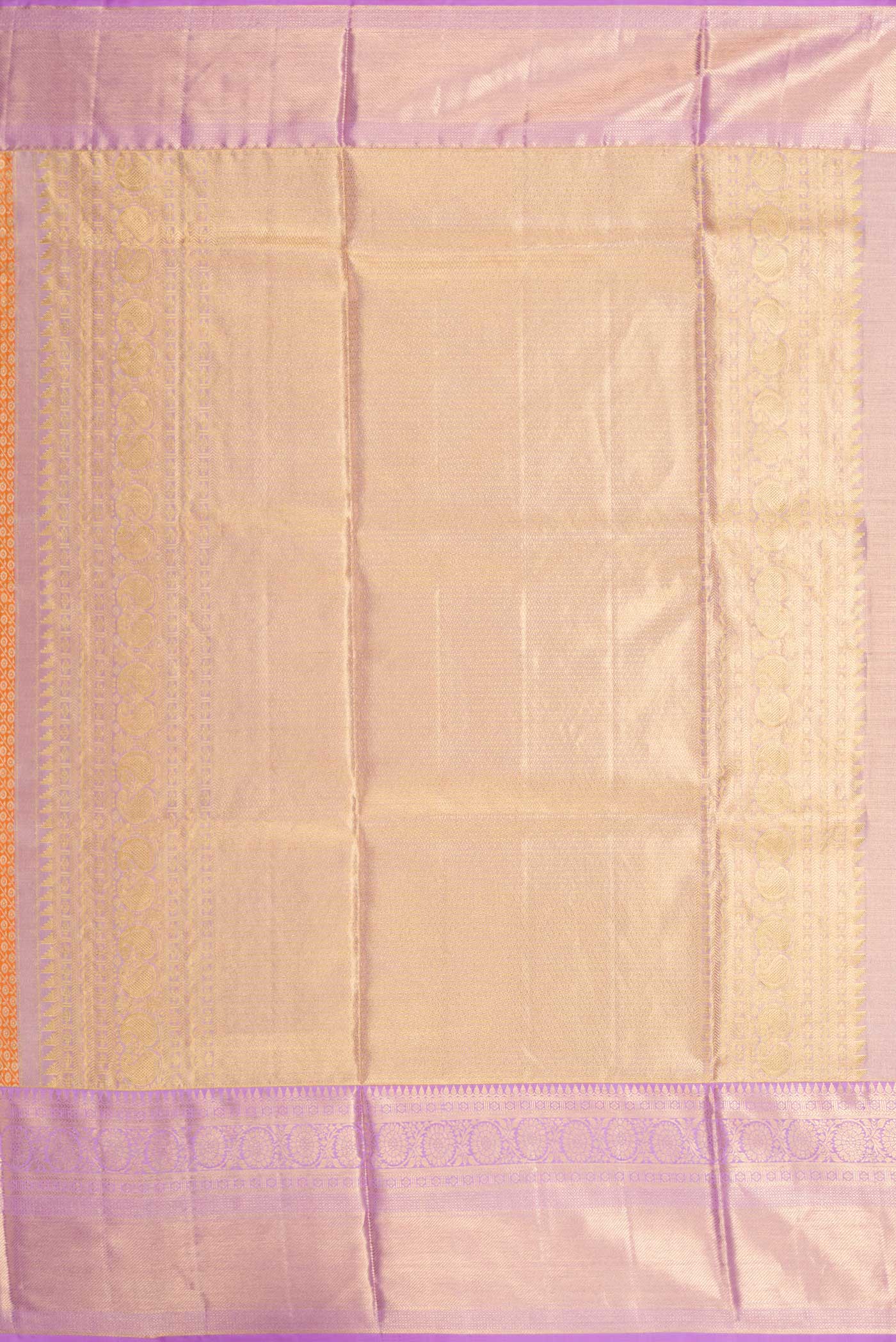 Orange Kanchipuram Tissue Silk Saree - Image 7