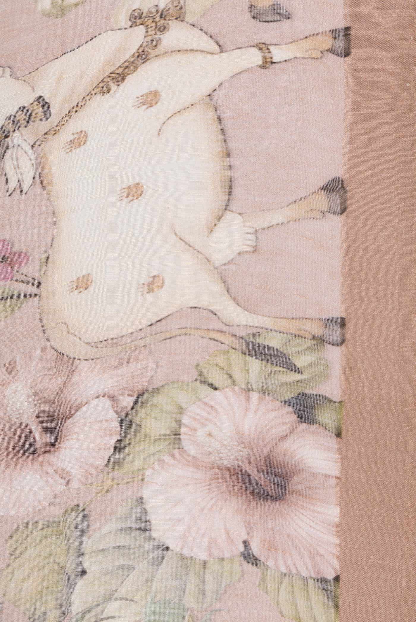 Rose Gold Linen Saree - Image 3