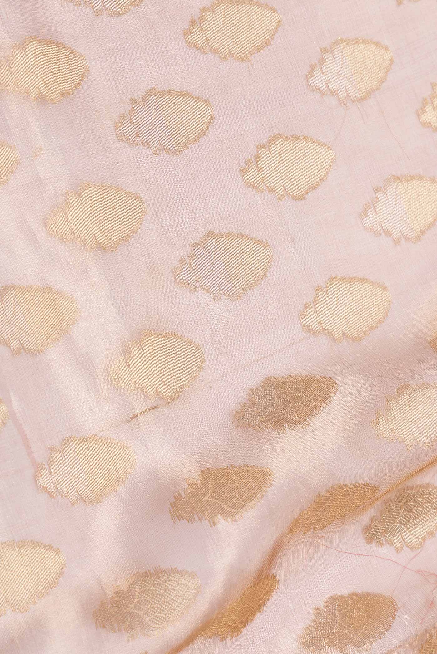 Golden Peach Dual Tone Organza Silk Saree - Image 2